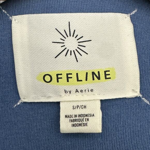 Offline by Aerie Fleece Hoodie Jacket Womens S Tie Dye Zip Sherpa Cropped Cozy - Picture 5 of 7